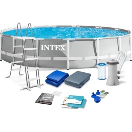 Intex 26724 - Piscina Prism Frame 457 x 107 cm con Pompa, Filtro e Scaletta