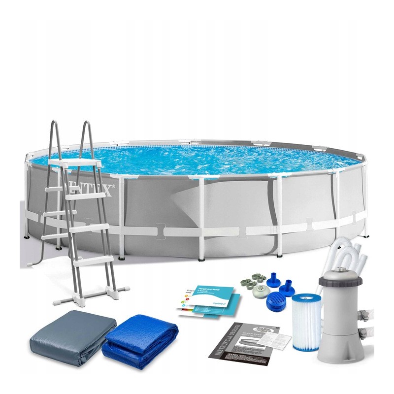 Intex 26726 - Piscina Prism Frame 457 x 122 cm con Pompa, Filtro e Scaletta