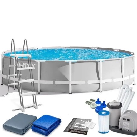 Intex 26732 - Piscina Prism Frame 549 x 122 cm con Pompa, Filtro e Scaletta