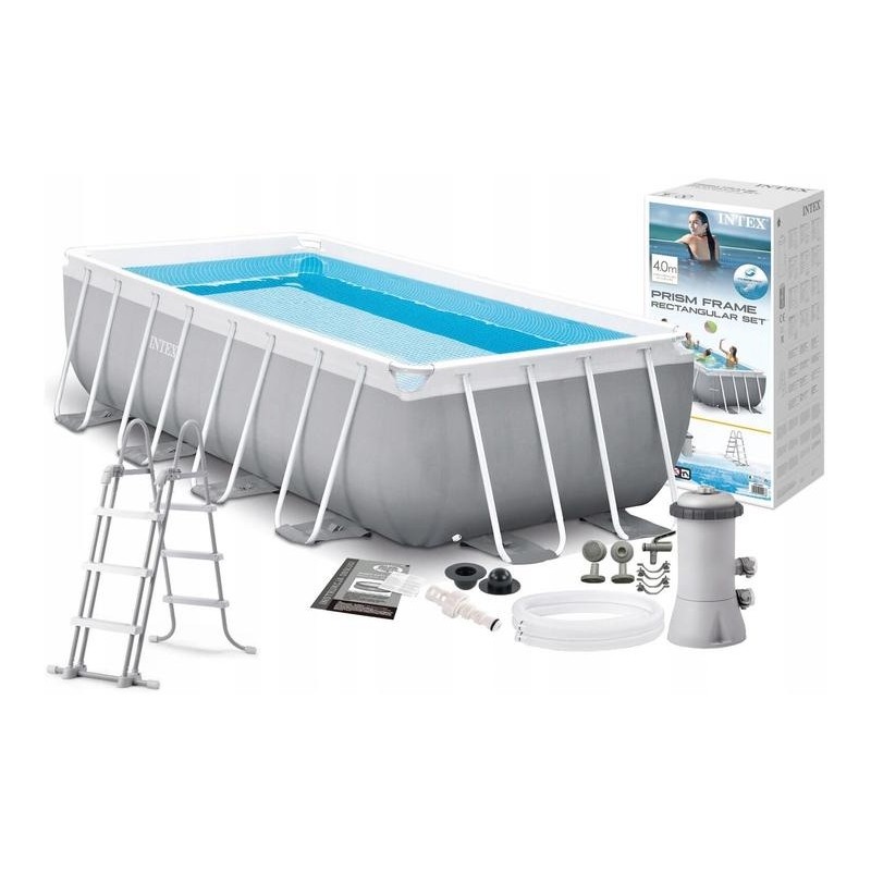 Intex 26788 - Piscina Prism Frame 400 x 200 x 100 cm con Filtro, Pompa e Scaletta