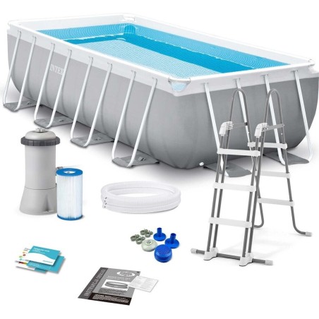 Intex 26790 - Piscina Prism Frame 400 x 200 x 122 cm con Filtro, Pompa e Scaletta