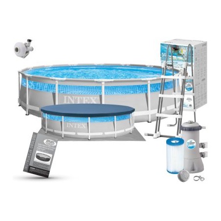 Intex 26722 - Piscina Prism Frame Clearview 427 x 107 cm con Pompa, Filtro e Scaletta