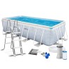 Intex 26780 - Piscina Prism Frame Chevron 400 x 200 x 100 cm con Pompa, Filtro e Scaletta