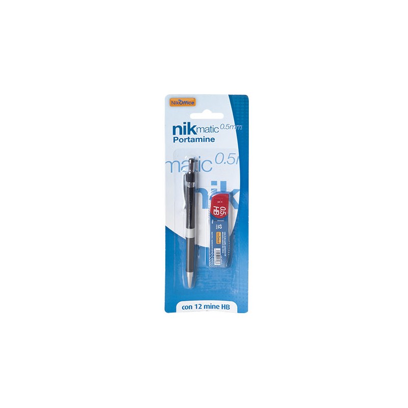 Ans 17 - Portamine Nik Matic Mina 0,5 mm con 12 Mine Ricarica HB in Blister