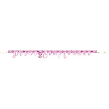 Ciao 34770 - Festone Carta Primo Compleanno Rosa 2,10 Mt