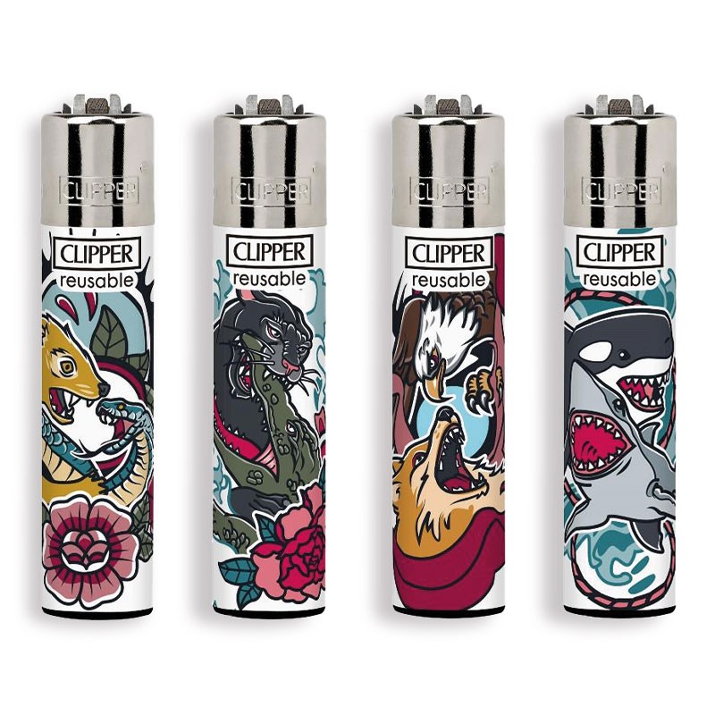 Clipper 2139 - Accendini Clipper Large Battle Tattoo Conf.48 pz