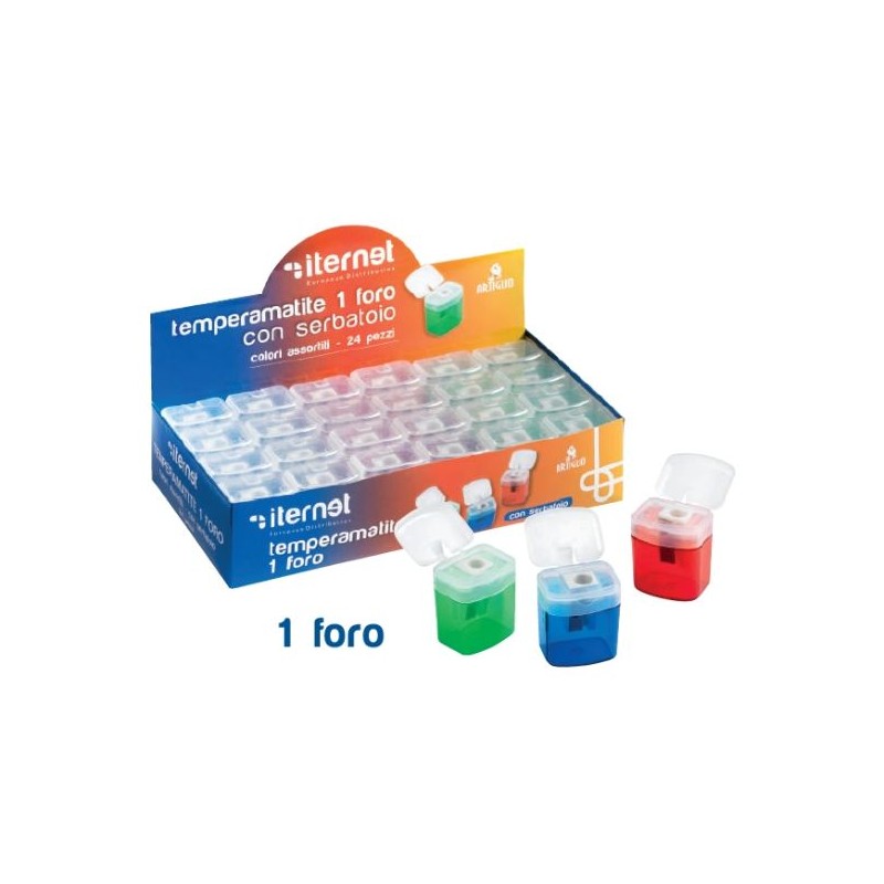Ans 028 - Temperamatite 1 Foro con Serbatoio Conf.24 pz