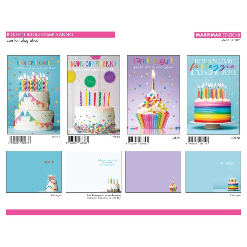 Marpimar 05 - Biglietti Buon Compleanno Conf.12 pz