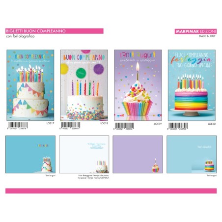 Marpimar 05 - Biglietti Buon Compleanno Conf.12 pz