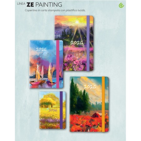Cangini 206ZE - Agenda Giornaliera Quadretti 2026 10 x 15 cm con Elastico