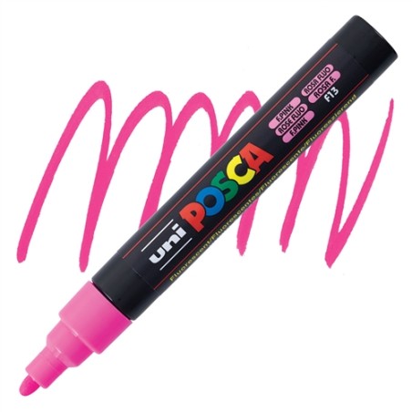 Osama 19807 - Uni Posca Punta Media Rosa Fluo PC-5