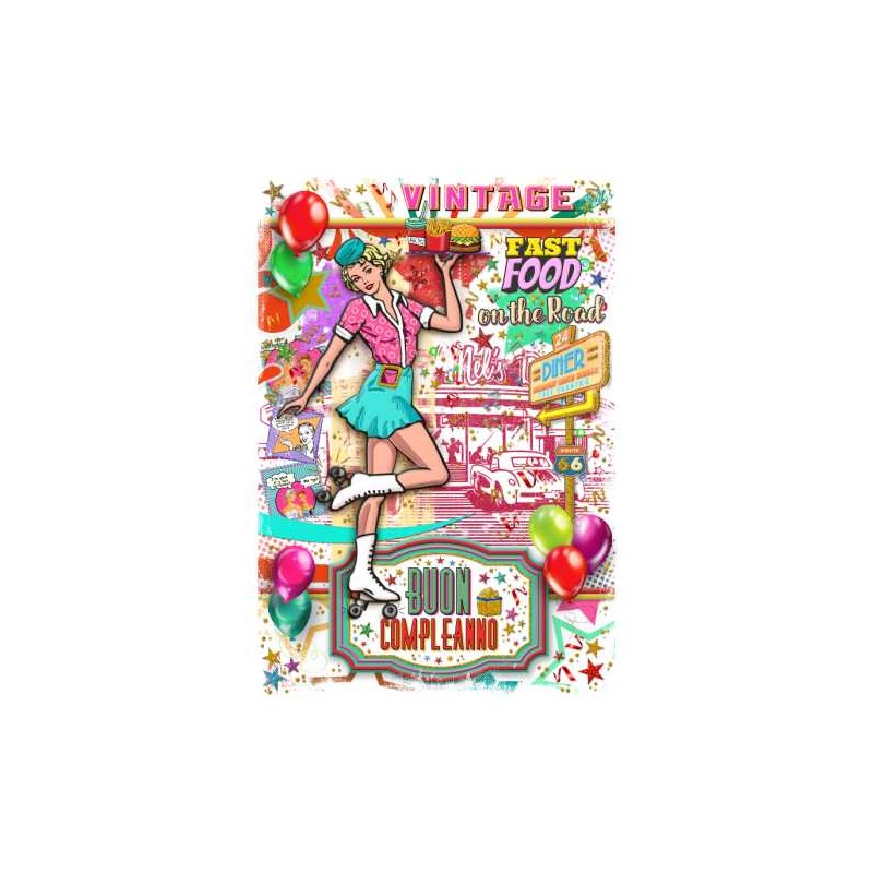 Cecami 194BC - Biglietti Compleanno Vintage Conf.12 pz