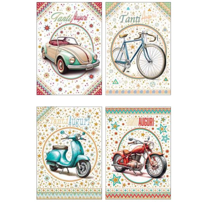 Cecami 216AG - Biglietti Auguri Maschile Vintage Conf.12 pz