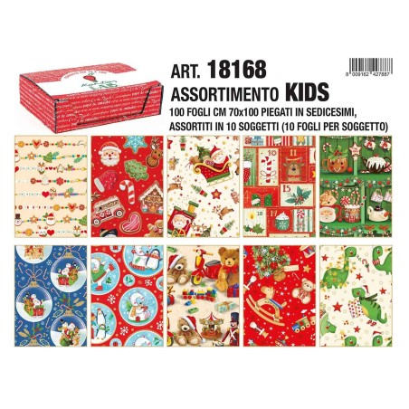 Kartos 18168 - Carta Regalo Natalizia 70 x 100 Conf.100 Fogli