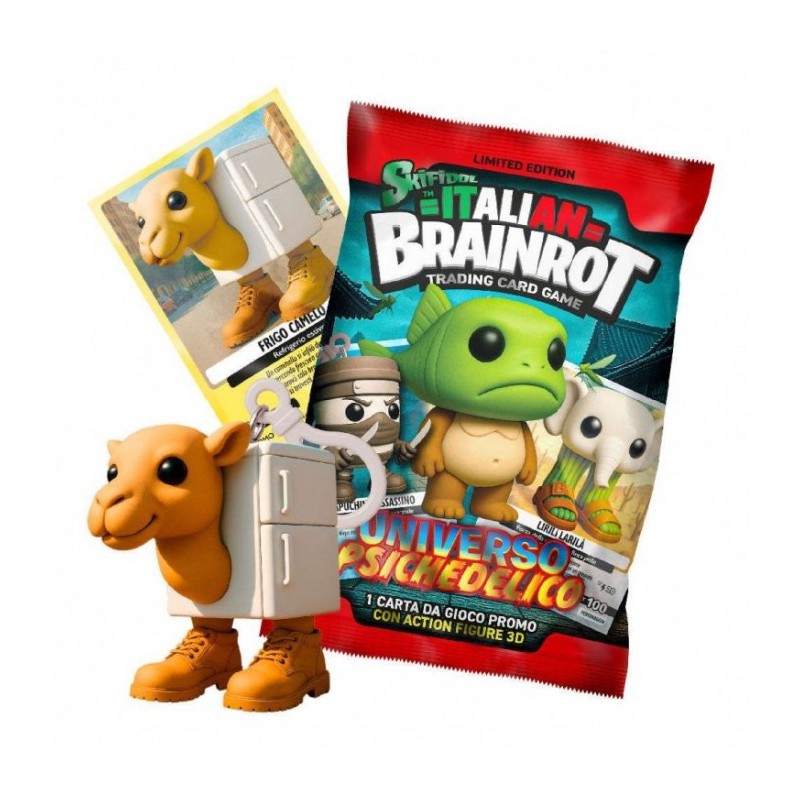 Brainrot 78014 - Busta 1 Carta Skifidol Italian Alpha Universo Psichedelico con Portachiavi 3D Display 12 pz