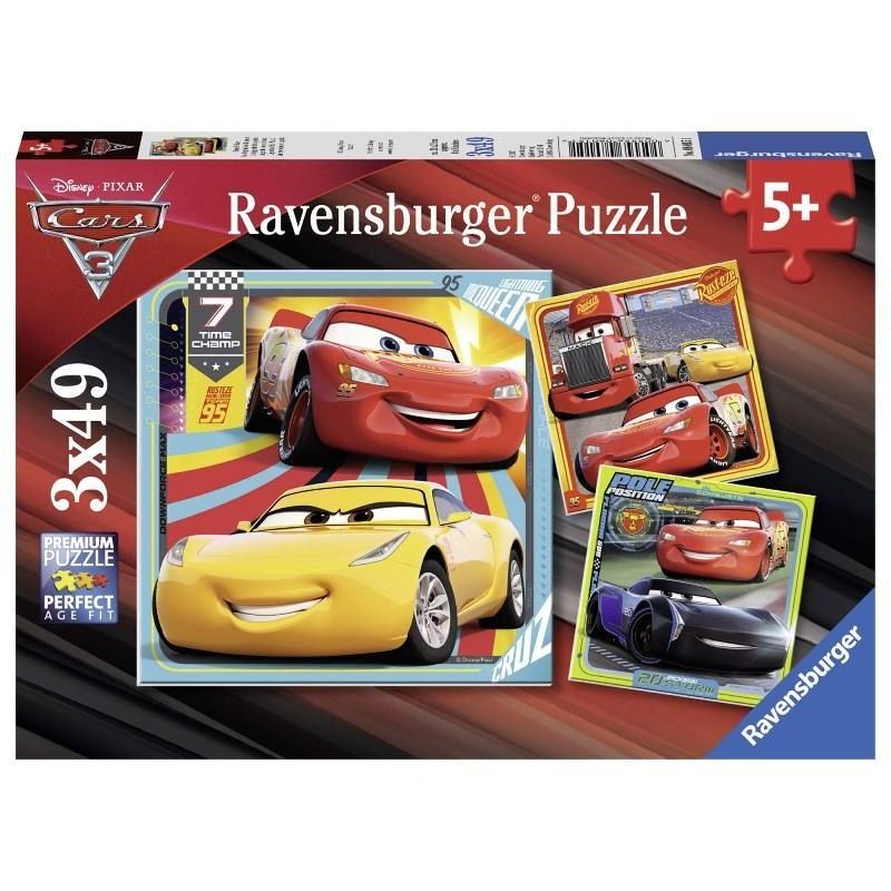 Ravensburger 08015 - Puzzle 3 x 49 Pezzi - Cars 3