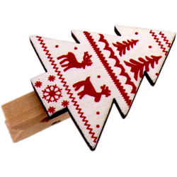Inab 80532 - Set 6 Pinze Legno Wood Decoration Ass.