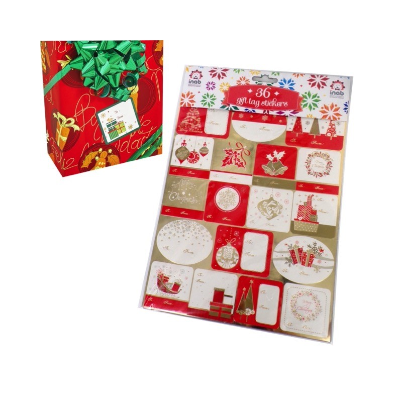 Inab 80536 - Busta 36 Gift Tag Stickers Assortiti