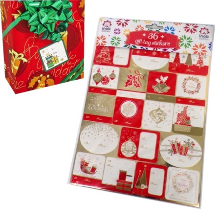 Inab 80536 - Busta 36 Gift Tag Stickers Assortiti