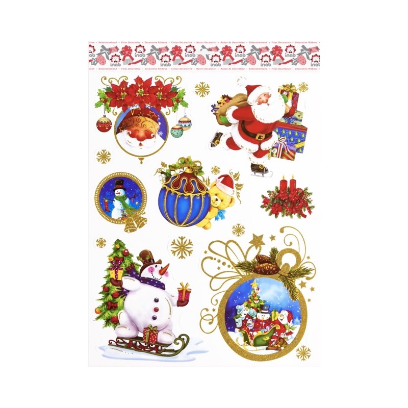 Inab 80105 - Vetrofanie Medie Noel 30 x 40 cm Ass.