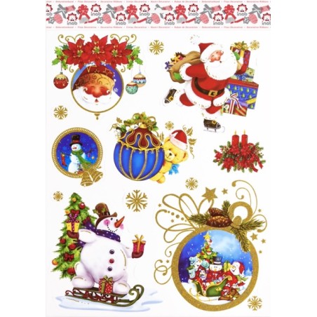 Inab 80105 - Vetrofanie Medie Noel 30 x 40 cm Ass.