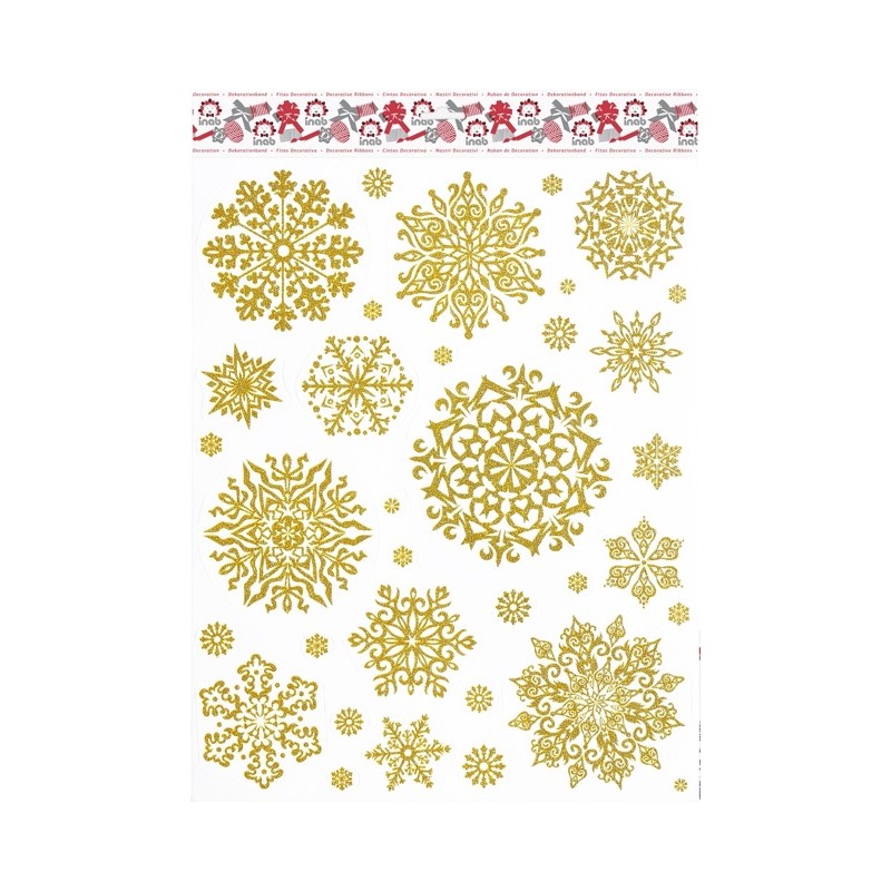 Inab 80104 - Vetrofanie Glitter Oro/Argento 30 x 40 cm