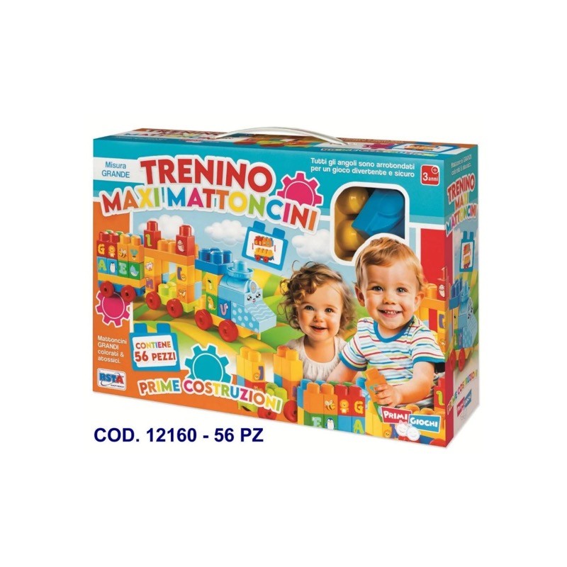 Rstoys 12160 - Playset Trenino Maxi con 56 Mattoncini