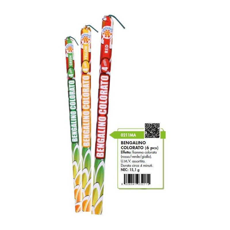Borgonovo 211MA - Bengalino Colorato 6 Pz