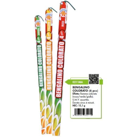 Borgonovo 211MA - Bengalino Colorato 6 Pz