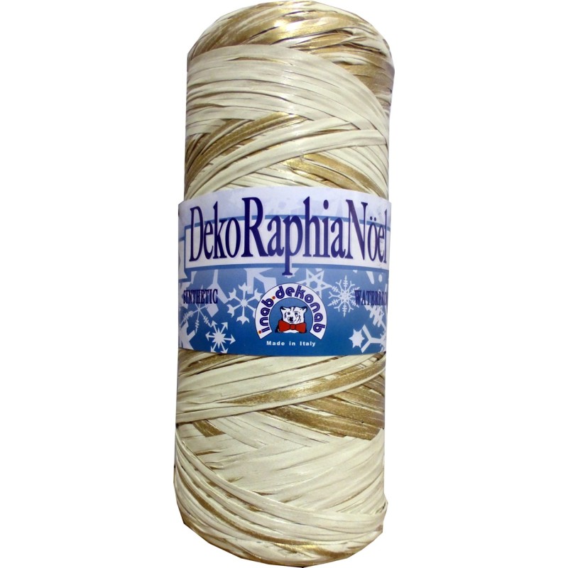 Inab 801 - Nastro DekoRaphia Panna Oro 100 Mt