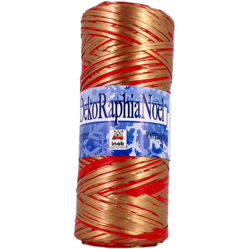 Inab 1501 - Nastro DekoRaphia Rosso Oro 100 Mt
