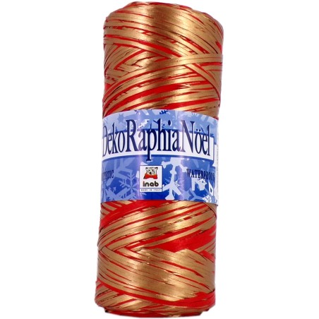 Inab 1501 - Nastro DekoRaphia Rosso Oro 100 Mt