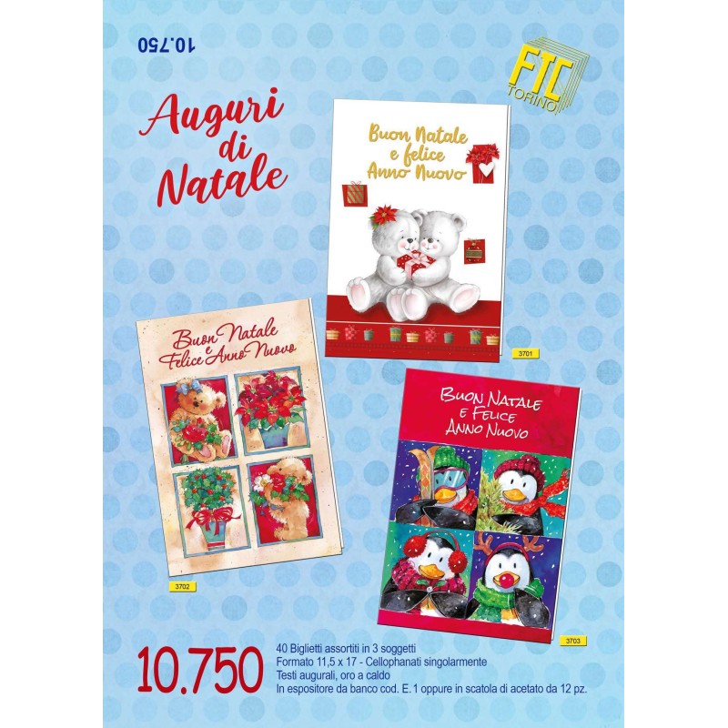 Ftc 10750 - Biglietti Buon Natale 12x18 Conf.12 pz