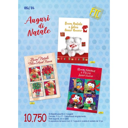 Ftc 10750 - Biglietti Buon Natale 12x18 Conf.12 pz