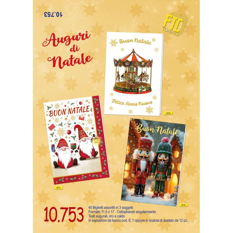 Ftc 10753 - Biglietti Auguri Natale 12x18 Conf.12 pz