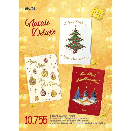 Ftc 10755 - Biglietti Buon Natale e Felice Anno Nuovo 12x18 Conf.12 pz