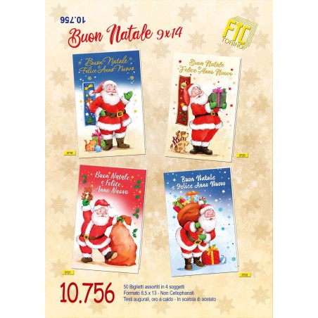 Ftc 10756 - Biglietti Auguri Natale 9x14 Conf.50 pz