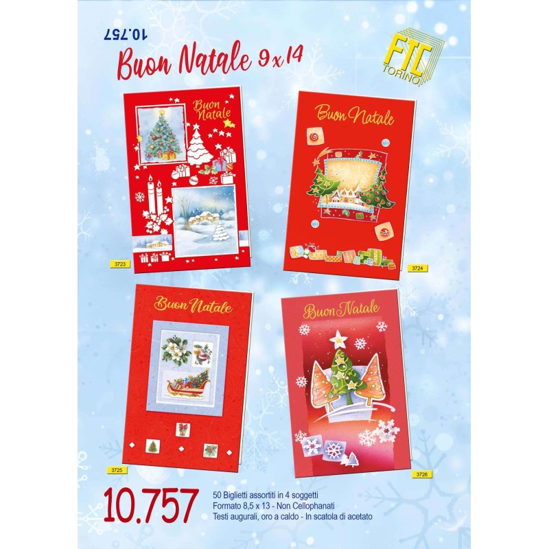 Fftc 10757 - Biglietti Buon Natale 9x14 Conf.50 pz