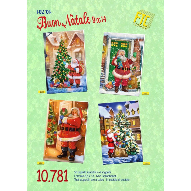 Ftc 10781 - Biglietti Buon Natale Babbo 9x14 Conf.50 pz