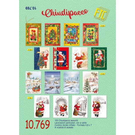 Ftc 10769 - Chiudipacco Natalizi 5x7cm Conf.100 pz