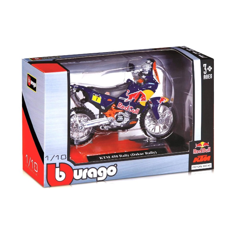 Burago 51073 - Moto Cross Red Bull Dakar Scala 1:18