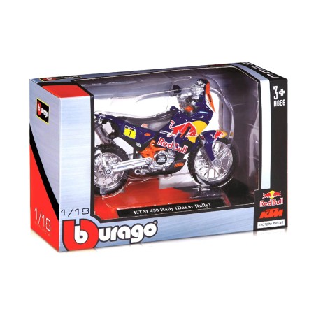 Burago 51073 - Moto Cross Red Bull Dakar Scala 1:18