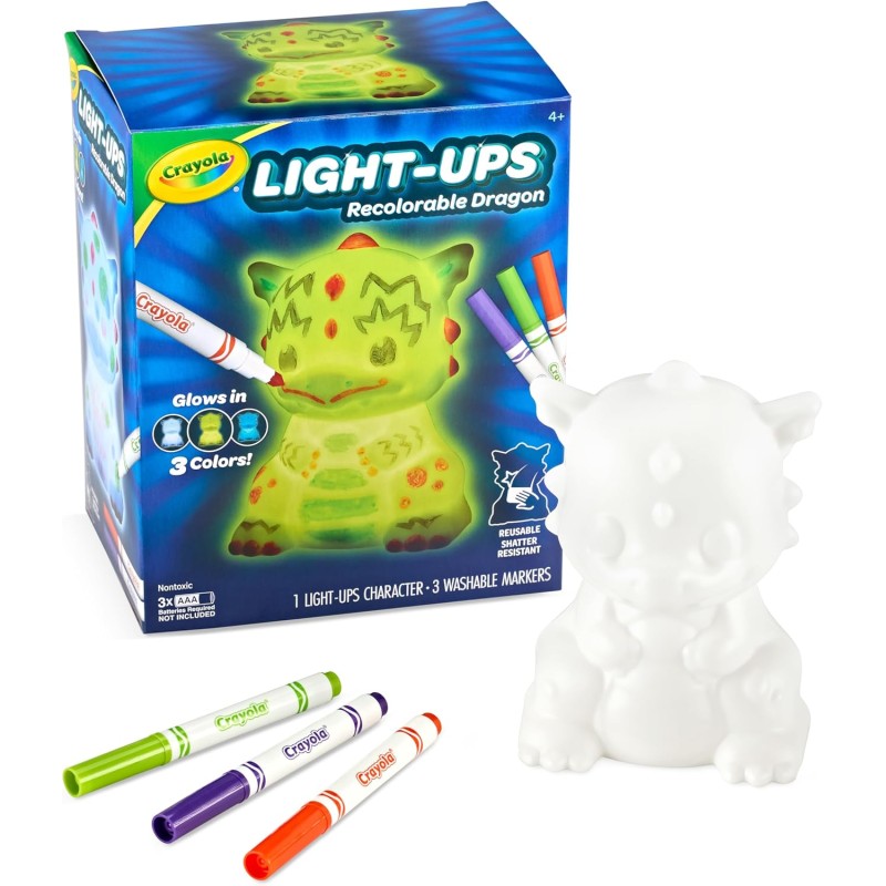 Crayola 7636 - Lights up Draghetto e Unicorno Luminosi da Colorare