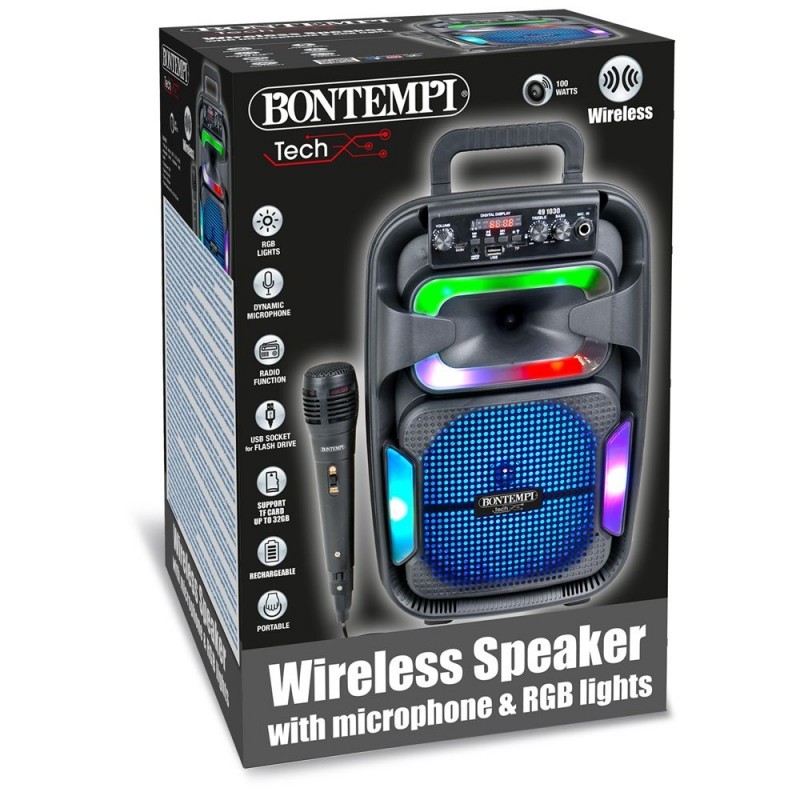 Bontempi 491030 - Karaoke Cassa Wireless con Microfono Dinamico