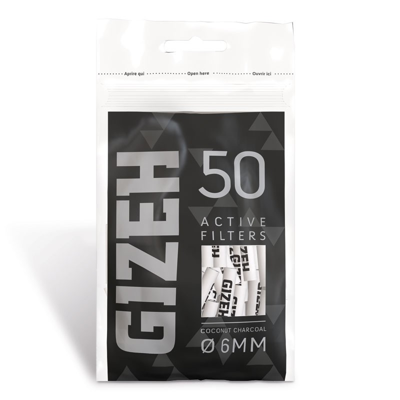 Gizeh 40023 - Filtri Carboni Attivi 6mm Conf. 10 Buste da 50 pz