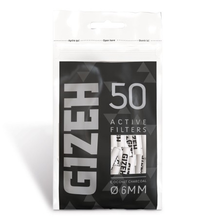 Gizeh 40023 - Filtri Carboni Attivi 6mm Conf. 10 Buste da 50 pz