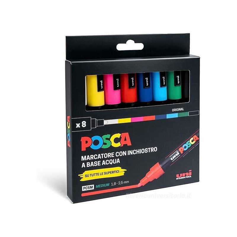 Osama 4918 - Uni Posca Medi PC5 Colori Original 8 pz