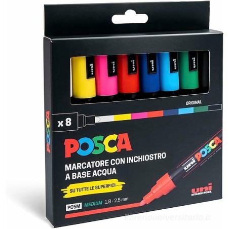 Osama 4918 - Uni Posca Medi PC5 Colori Original 8 pz