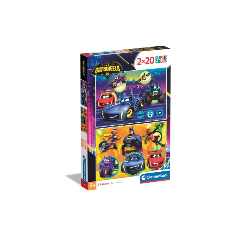 Clementoni 24806 - Puzzle 2 x 20 Pezzi - Batwheels