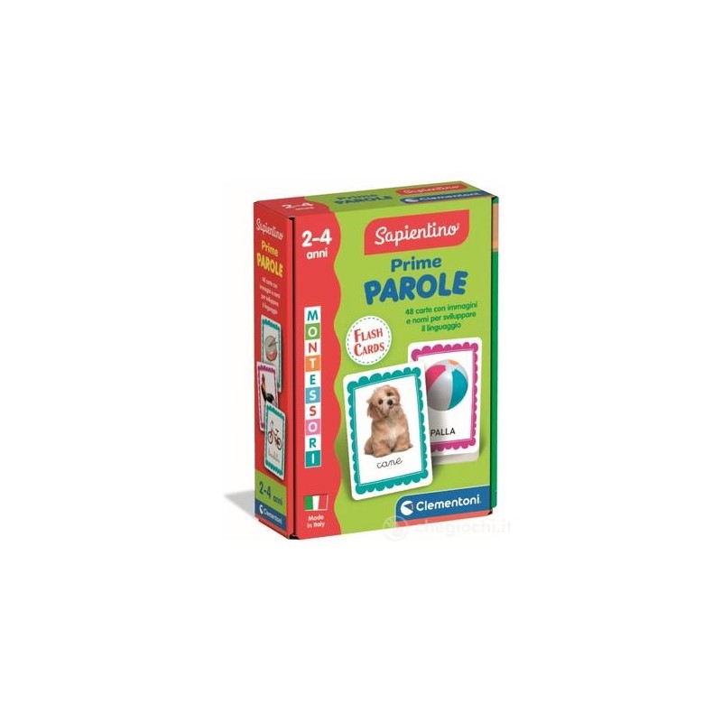 Clementoni 16835 - Montessori - Flashcards Prime Parole